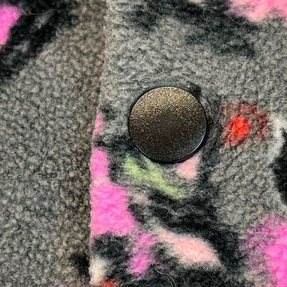 VERA BRADLEY Jacket Women's Small Gray Pink Floral Sporty Fleece Pullover Cozy - Picture 4 of 14